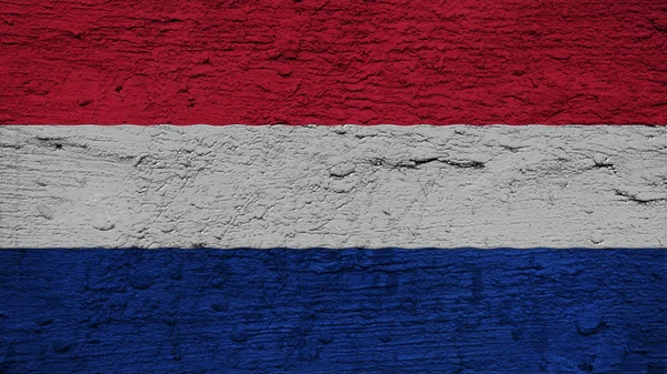 Pays-Bas Drapeau sur la texture du mur — Photo