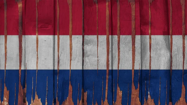 Netherlands Flag tinted vertical on the wood texture — Stock Photo, Image