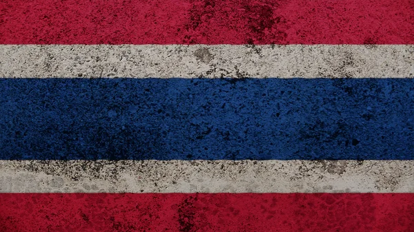 Thailändische Flagge auf der alten Mauer — Stockfoto