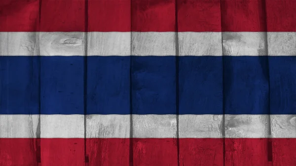 Tailândia Bandeira na textura da madeira — Fotografia de Stock