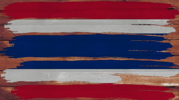 Thailändische Flagge horizontal auf der Holzstruktur getönt — Stockfoto