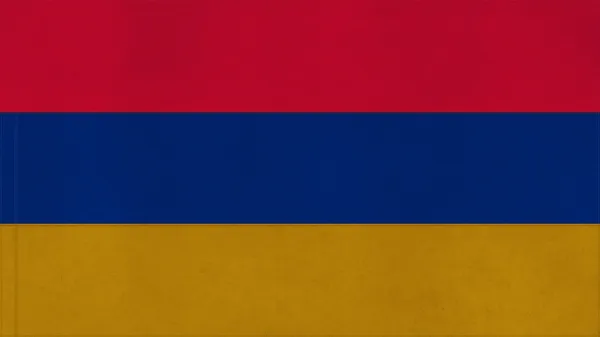 Armenië vlag textuur met naad — Stockfoto