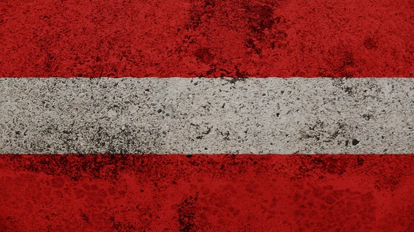 Österreich-Fahne auf der alten Mauer — Stockfoto