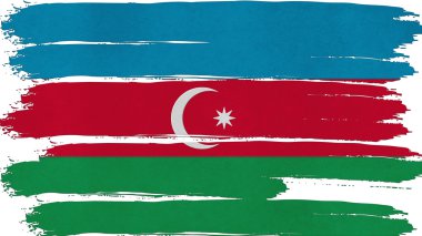 Azerbaycan Bayrağı renkli yatay doku