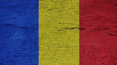 Duvar dokusunda Çad Bayrağı