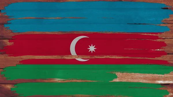 Ázerbájdžán vodorovný na struktuře dřeva — Stock fotografie