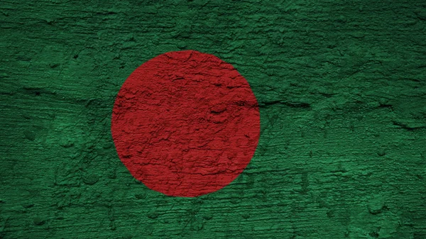 Bangladesh flagga på väggen konsistens — Stockfoto