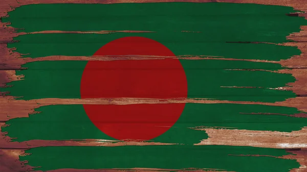 Bangladesh flagga tonade horisontella på trä konsistens — Stockfoto