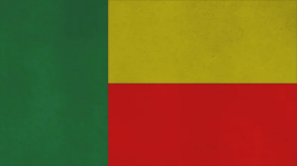 Benin Flagge Textur mit Naht — Stockfoto