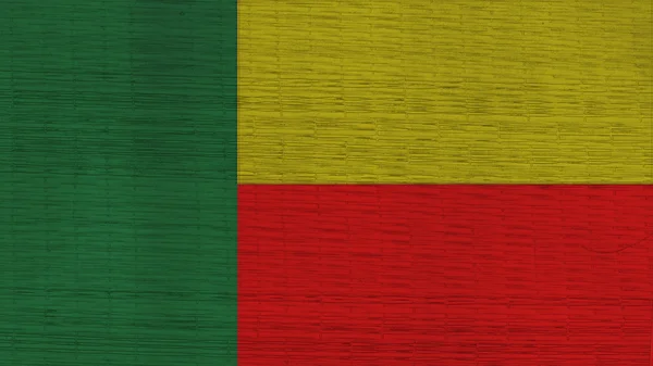 Benin flagga japanska mattor textur — Stockfoto