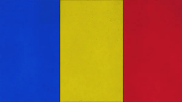 Textura da bandeira do Chade com costura — Fotografia de Stock