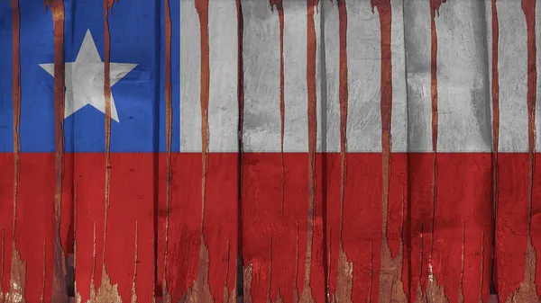 Bandeira do Chile matizado vertical sobre a textura da madeira — Fotografia de Stock