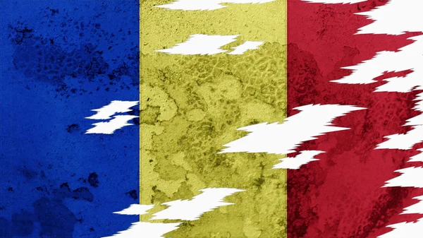 Tsjaad vlag Lacerate textuur — Stockfoto