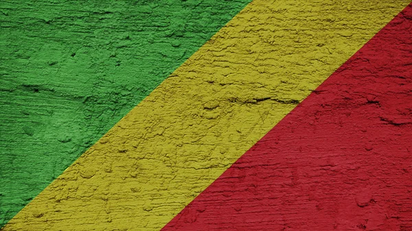 Republik-Kongo-Flagge an der Wand — Stockfoto