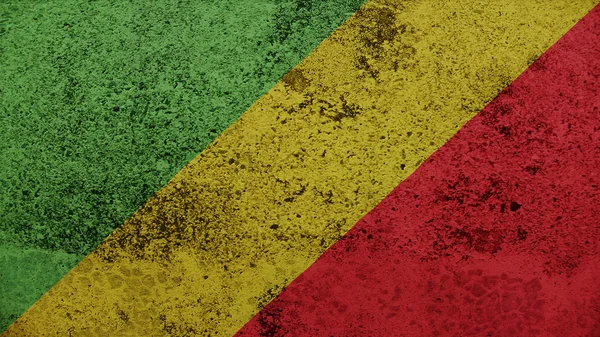 Kongói Köztársaság zászlója a régi fal textúráját — Stock Fotó