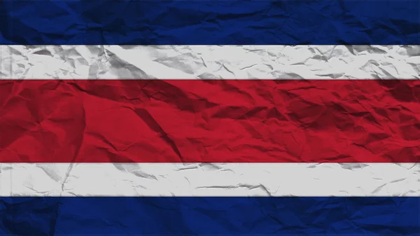 Textura de papel bandeira da Costa Rica com costura — Fotografia de Stock