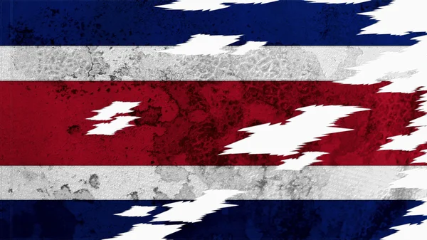 Costa Rica Bandeira textura lacerada — Fotografia de Stock