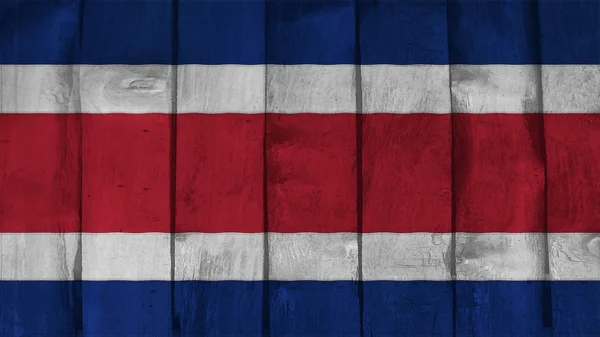 Costa Rica Bandeira na textura da madeira — Fotografia de Stock