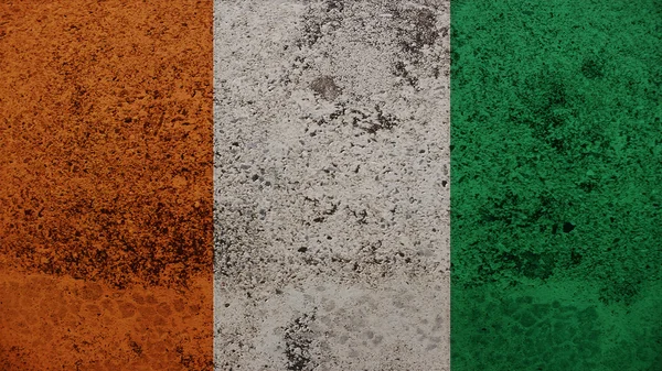 Кот-д'Івуар прапор на старій стіні текстури — стокове фото