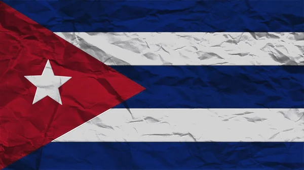 Cuba bandeira textura de papel com costura — Fotografia de Stock