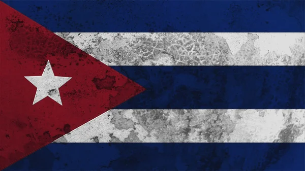 Cuba bandeira textura antiga com costura — Fotografia de Stock