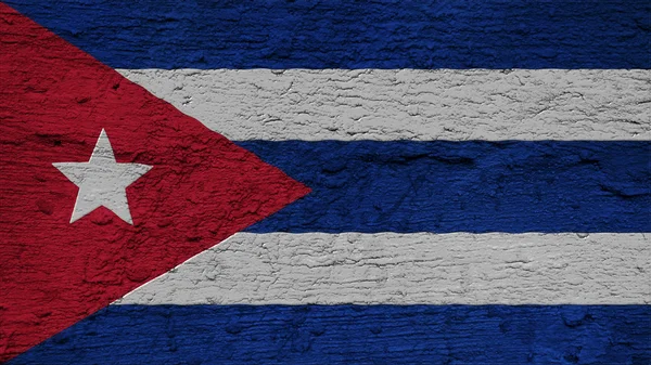 Cuba Bandeira na textura da parede — Fotografia de Stock