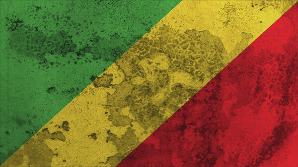 Старая текстура флага Республики Конго со швом
