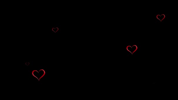 Κόκκινες Καρδιές Απομονωμένες Μαύρο Φόντο Κινούνται Πλάνα Καρδιά Στην Πράσινη — Αρχείο Βίντεο