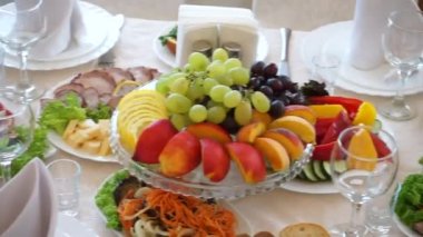 Served table at the Ukrainian wedding