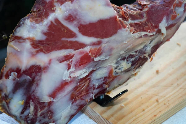 Large Piece Dried Pork Stand Basturma Close — 스톡 사진
