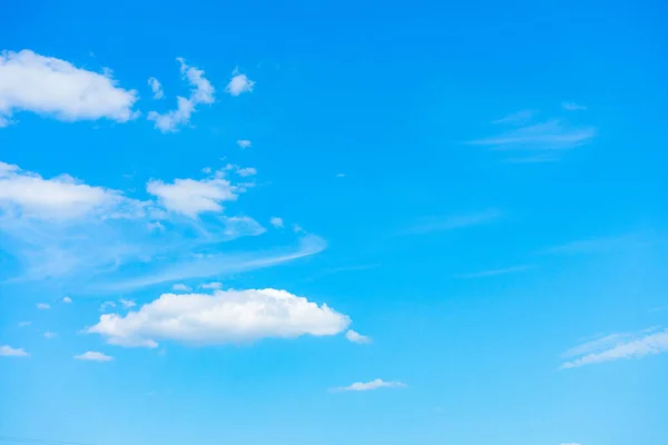 Several Small White Clouds Blue Sky Background — Fotografia de Stock