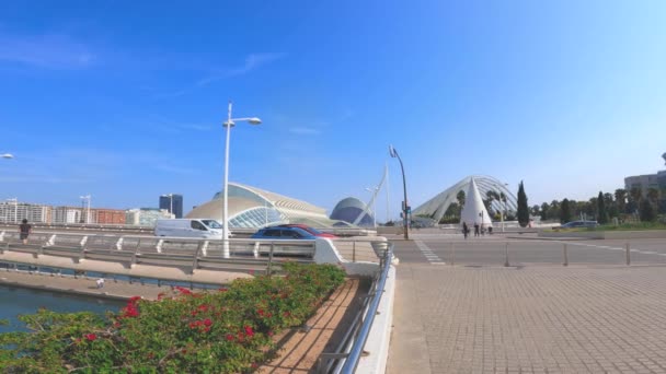 Valencia Spagna 2021 Video Una Macchina Fotografica Panning Dalla Città — Video Stock