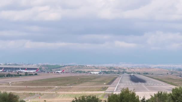 Madrid España 2021 Vídeo Con Una Panorámica Que Muestra Una — Vídeo de stock