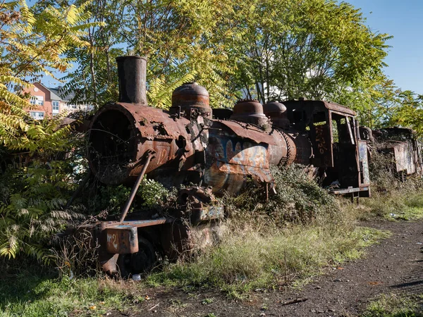 Locomotora Vapor Msp Minero Acero Ponferrada Muy Mal Estado Completamente — Foto de Stock