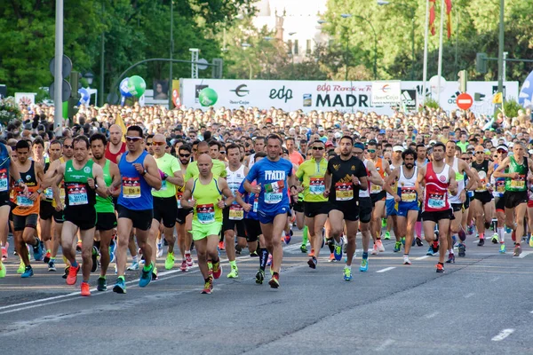 Madrid España 2017 Inicio Carrera Maratónica Ciudad Madrid Edp Rock Imagen De Stock