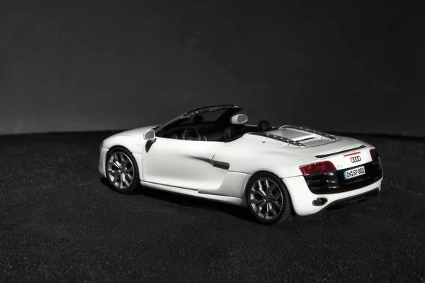 Madrid Spain 2022 White Audi Spyder Car Model Asphalt Seen — Stock Photo, Image