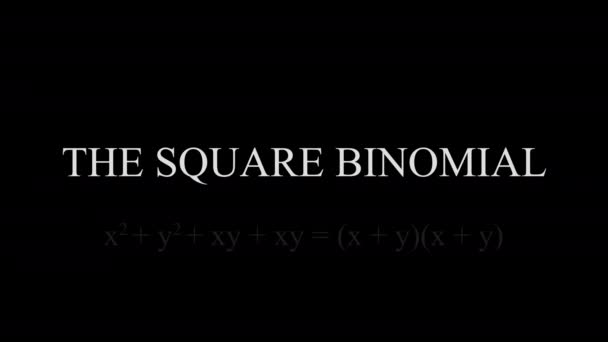 Video Graphical Representation Squared Sum Binomial Each Parameter Represented Drawings — Vídeos de Stock