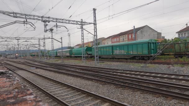 Monforte Lemos Lugo Espanha 2022 Comboio Regional Passageiros Média Distância — Vídeo de Stock