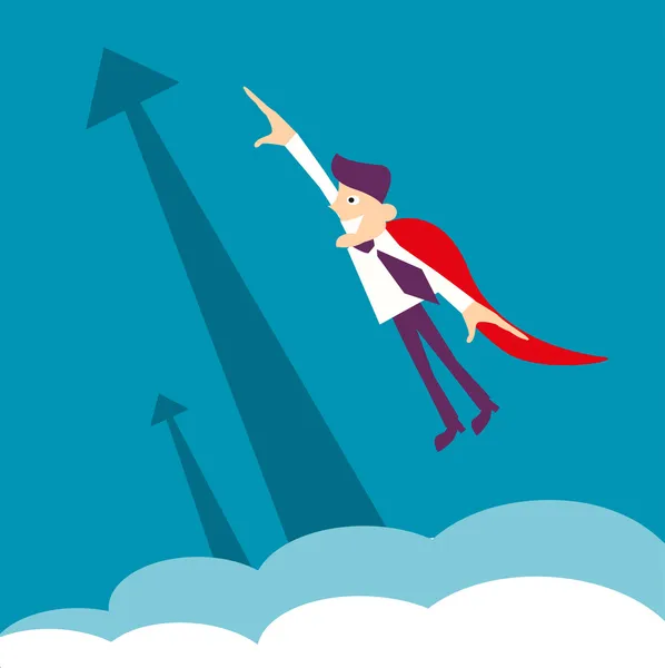Super Hero - business man illustration on a background