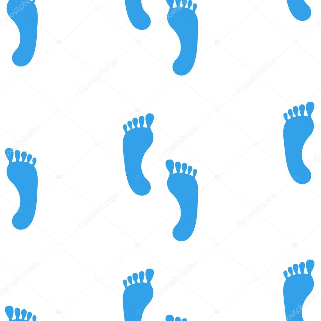 Seamless background with human footprints