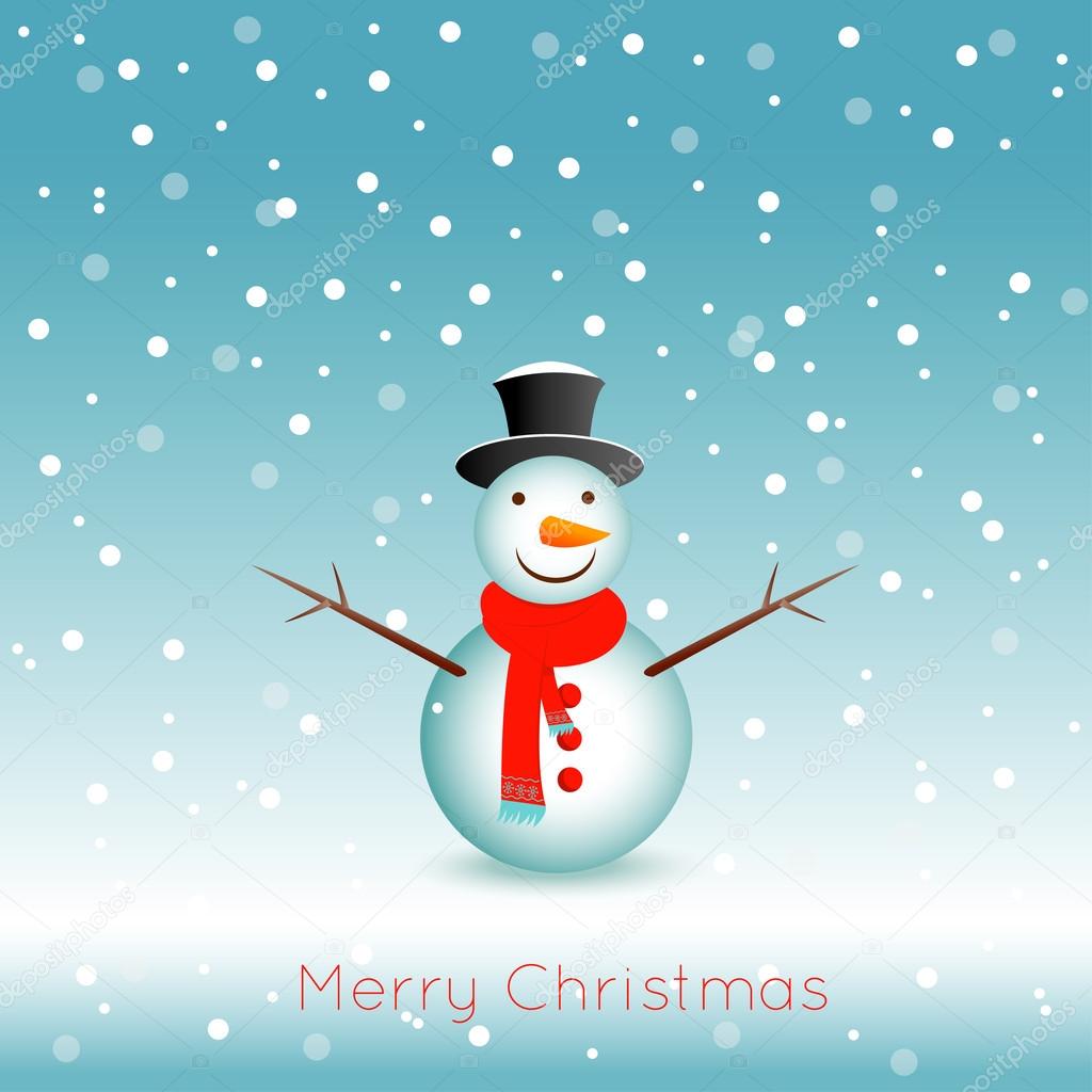Merry Christmas Snowman Greeting card illustration