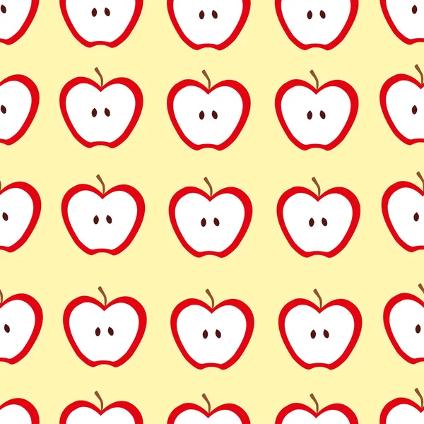 Fondo de manzana sin costuras, patrón de vectores — Archivo Imágenes Vectoriales