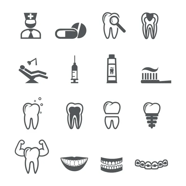 Οδοντιατρική εικονίδια — Διανυσματικό Αρχείο