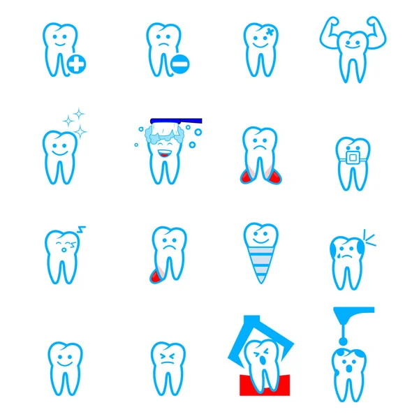 Ícones de dentes — Vetor de Stock