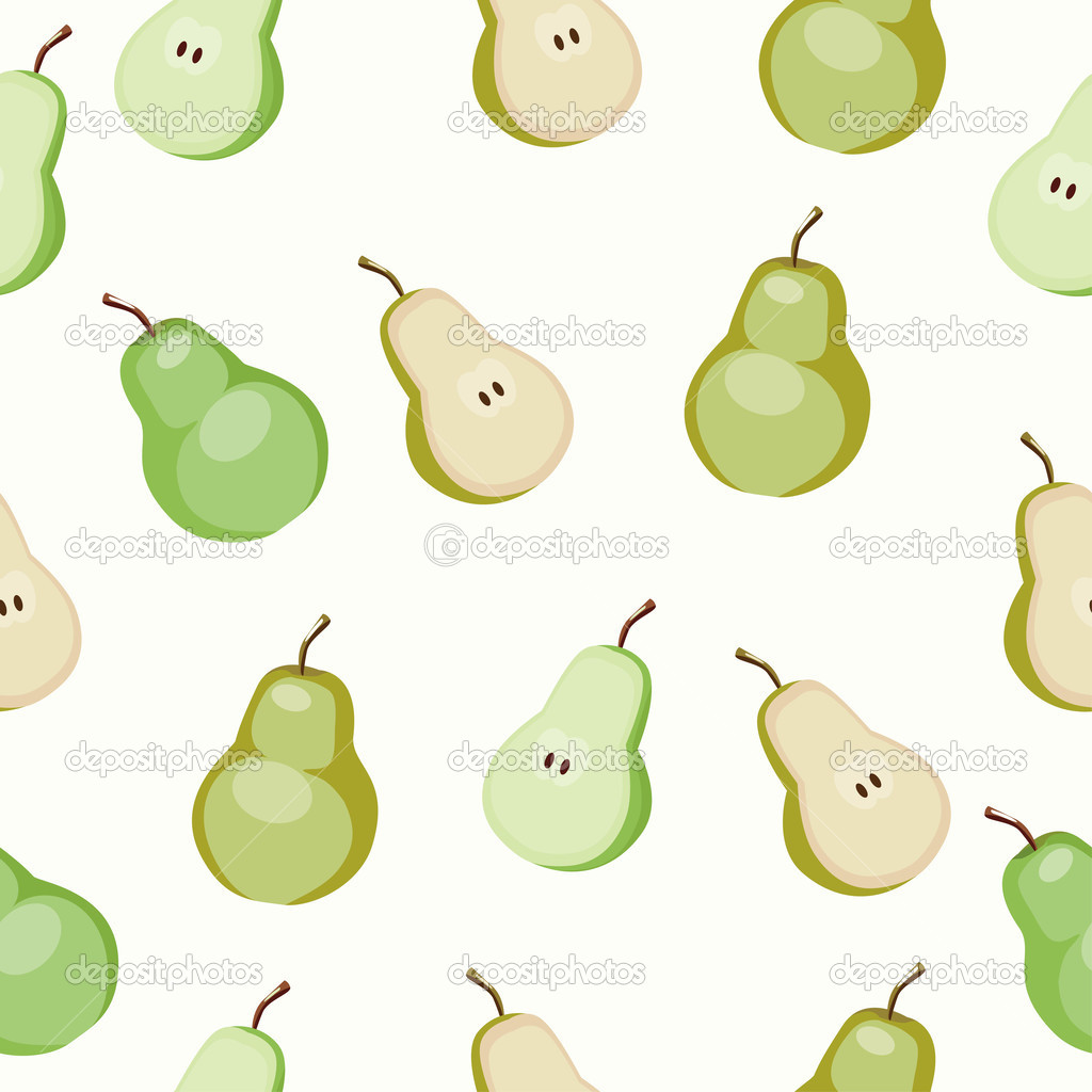 Seamless pattern of ripe pear