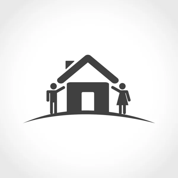 Family in a house, symbol - illutration — Stock Vector