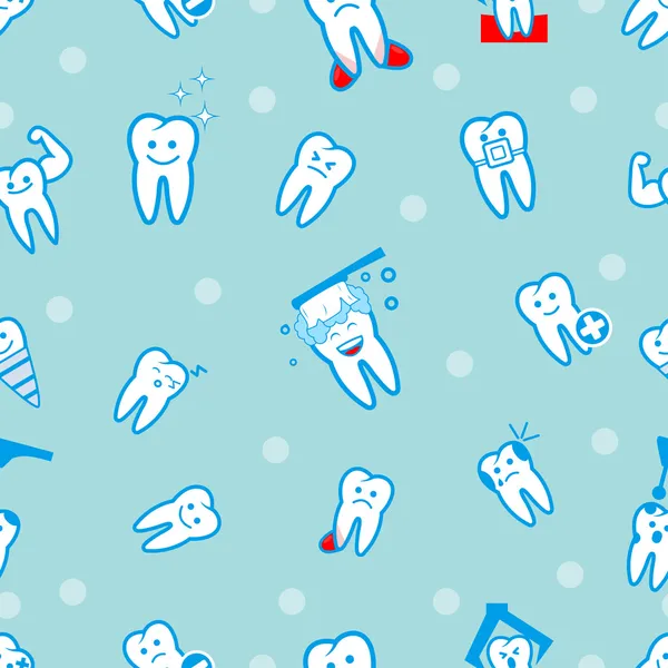 Ilustración de los dientes sobre un fondo azul — Archivo Imágenes Vectoriales