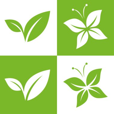 yaprak çifti simge vektör çizimler