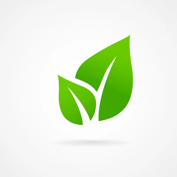 Eco icono verde hoja vector — Vector de stock