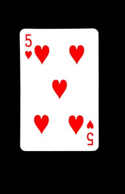 Kupa Beşlisi Kara Arkaplanda Kart Oynuyor